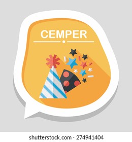birthday party hat flat icon with long shadow,eps10
