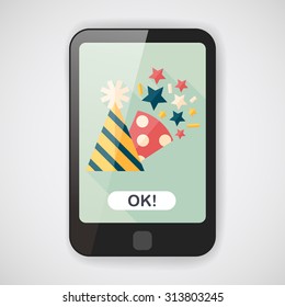 birthday party hat flat icon with long shadow,eps10