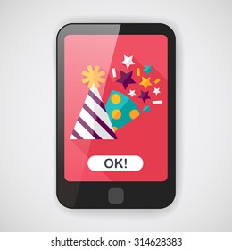 birthday party hat flat icon with long shadow, eps10