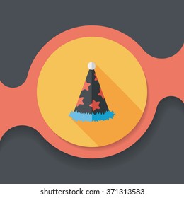 birthday party hat flat icon with long shadow,eps10