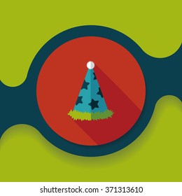 birthday party hat flat icon with long shadow,eps10