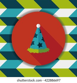 birthday party hat flat icon with long shadow,eps10