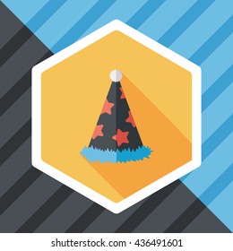 birthday party hat flat icon with long shadow,eps10