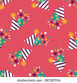 birthday party hat flat icon,eps10 seamless pattern background