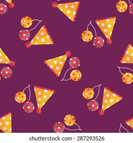 birthday party hat flat icon,eps10 seamless pattern background