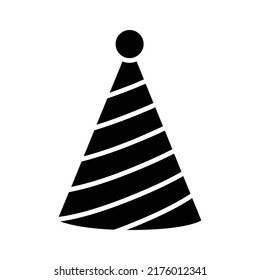 Birthday party hat flat vector icon for apps and websites