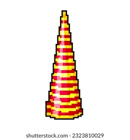 birthday party hat game pixel art retro vector. bit birthday party hat. old vintage illustration