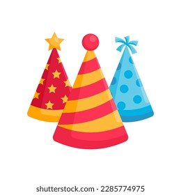 Birthday party hat icon illustration. Birthday icon element decoration