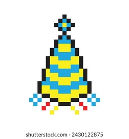 Birthday party hat pixel art