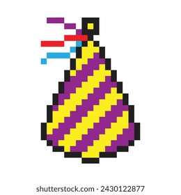 Birthday party hat pixel art