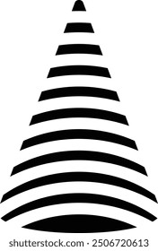 Birthday Party Hat Silhouette. Flat Vector Illustration Isolated on White Background.