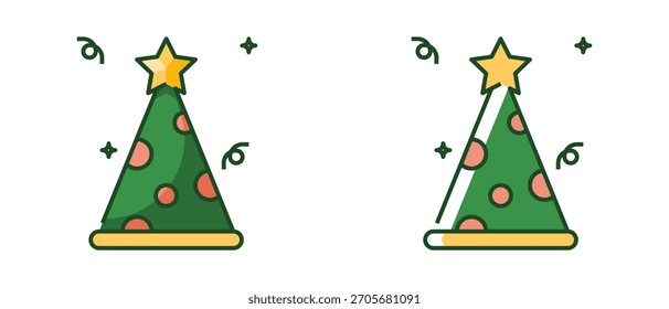 Birthday Party Hat Vector Set – Colorful Cone Caps, Confetti, Festive Celebration Icons, Cute Cartoon and 3D Birthday Cap Illustrations