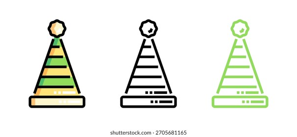 Birthday Party Hat Vector Set – Colorful Cone Caps, Confetti, Festive Celebration Icons, Cute Cartoon and 3D Birthday Cap Illustrations