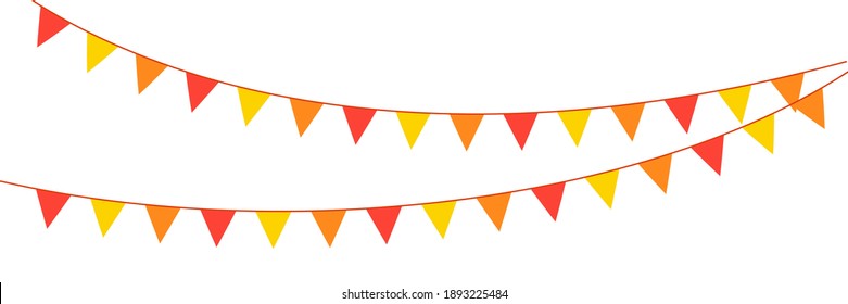Birthday, party and holiday decoration elements vector flags