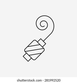 birthday party horn line icon