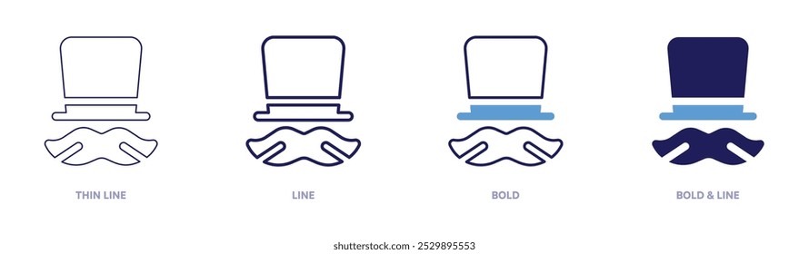 Birthday and party icon in 4 different styles. Thin Line, Line, Bold, and Bold Line. Duotone style. Editable stroke.