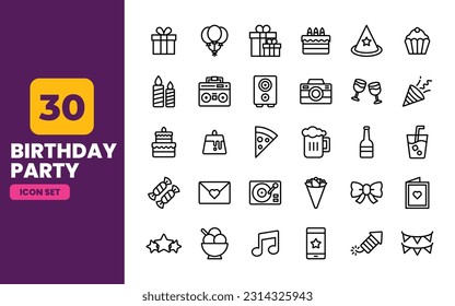 Birthday Party Icon set vector illustration