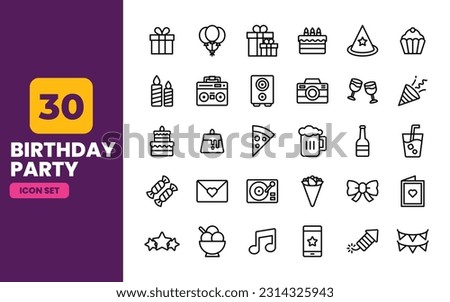 Birthday Party Icon set vector illustration