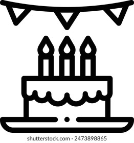 birthday party icon. Thin Linear Style Design Isolated On White Background