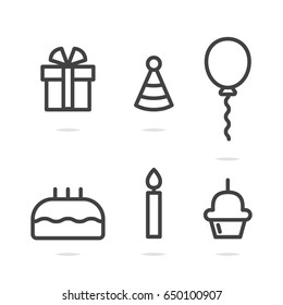 Birthday party icons vector