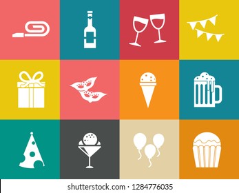 Birthday Party Icons - Vector Celebration Icons, Event Icons, Happy Birthday Party