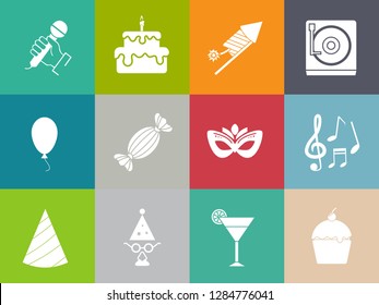 Birthday Party Icons - Vector Celebration Icons, Event Icons, Happy Birthday Party