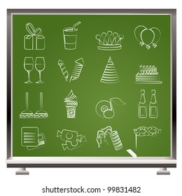 birthday and party icons - vector icon set