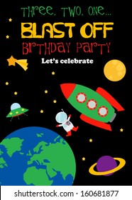 325 Outer Space Birthday Invitation Images, Stock Photos & Vectors ...