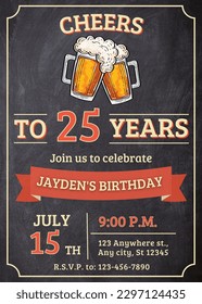 Birthday Party Invitation: Bar, drinks, food, friends, and fun!