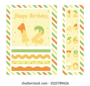Birthday party invitation card, numbers. vector illustration
