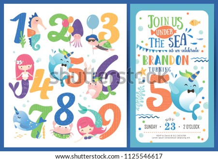 birthday party invitation card template cute のベクター画像素材