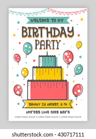 Birthday Party Invitation Card or Welcome Card design