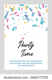 Birthday Party Invitation Cards Set -  vector illustrator