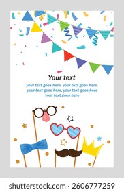 Birthday Party Invitation Cards Set -  vector illustrator