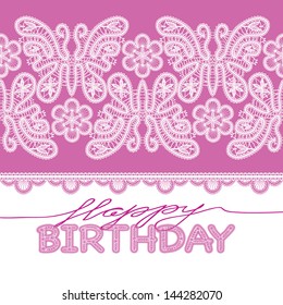  Birthday party invitation with lace numbers,