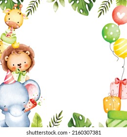 Birthday Party Invitation Template Safari Animal Theme