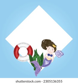 Birthday party invitation templates. mermaid concept