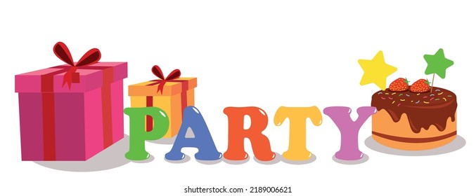 birthday party with party lettering background