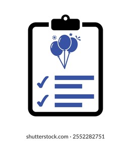 Birthday party list icon, Vector graphics