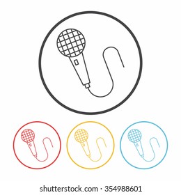 birthday party microphone line icon