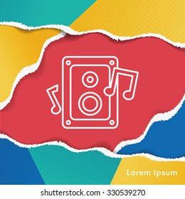 birthday party music line icon