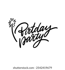 Birthday Party phrase typography is perfect for creating stunning invitations and decor