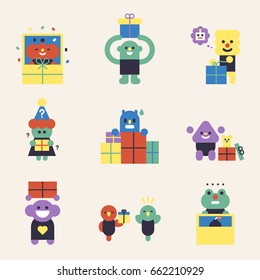 Birthday party present vector illustration flat design