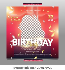 Birthday party retro flyer template