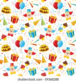 Birthday party seamless pattern