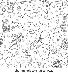 Birthday Party Seamless Pattern With Gils