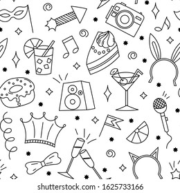 Birthday Party Seamless pattern for web, wallpaper, wrapping, scrapbook