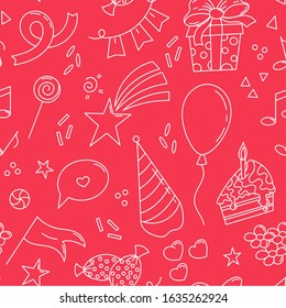 Birthday Party Seamless pattern for web, wallpaper, wrapping, scrapbook