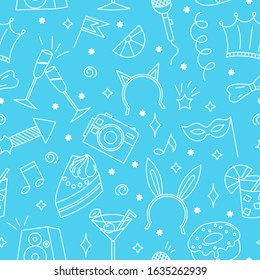 Birthday Party Seamless pattern for web, wallpaper, wrapping, scrapbook