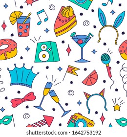 Birthday Party Seamless pattern for web, wallpaper, wrapping, scrapbook